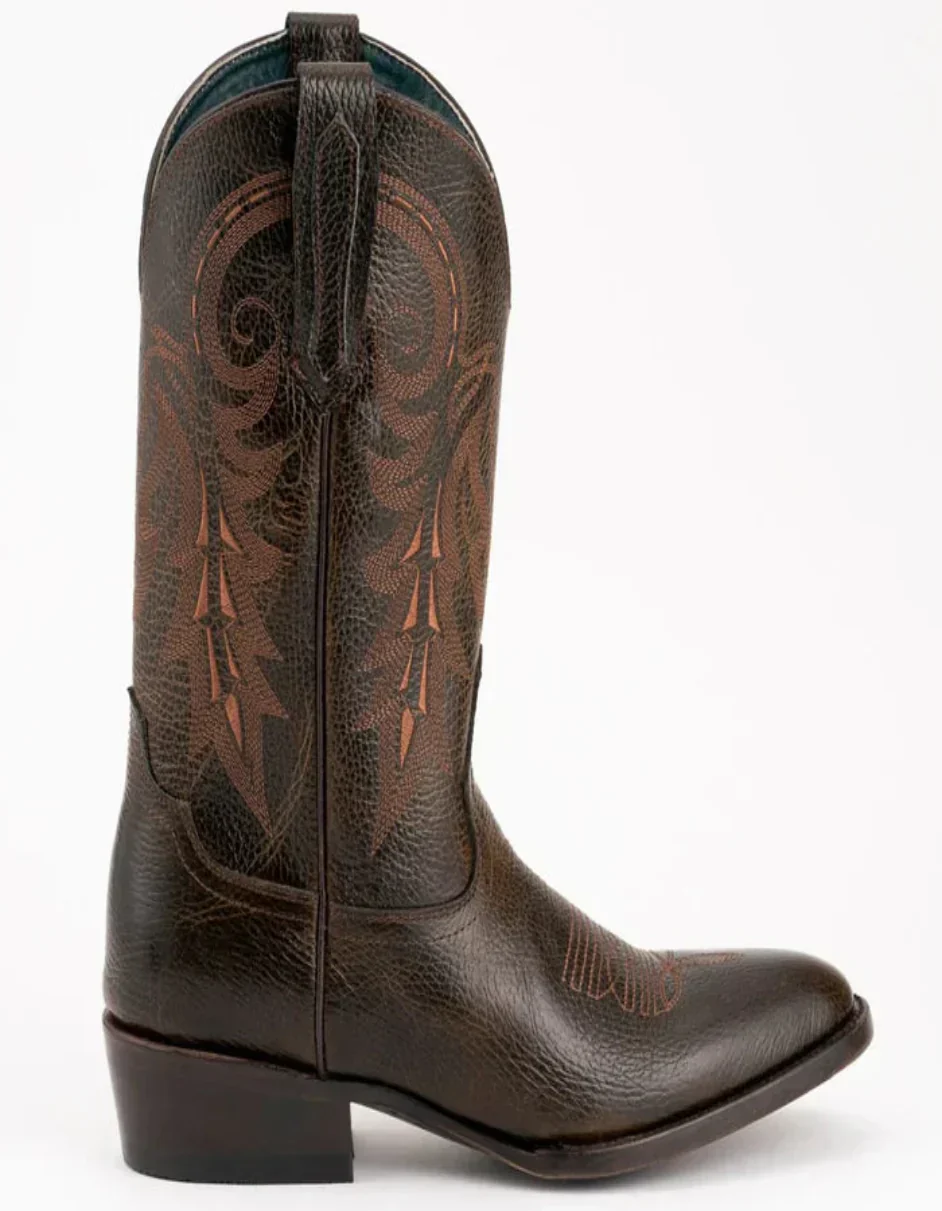 Ferrini Men's Remington Leather Round Toe Boots Handcrafted Chocolate - Image 3