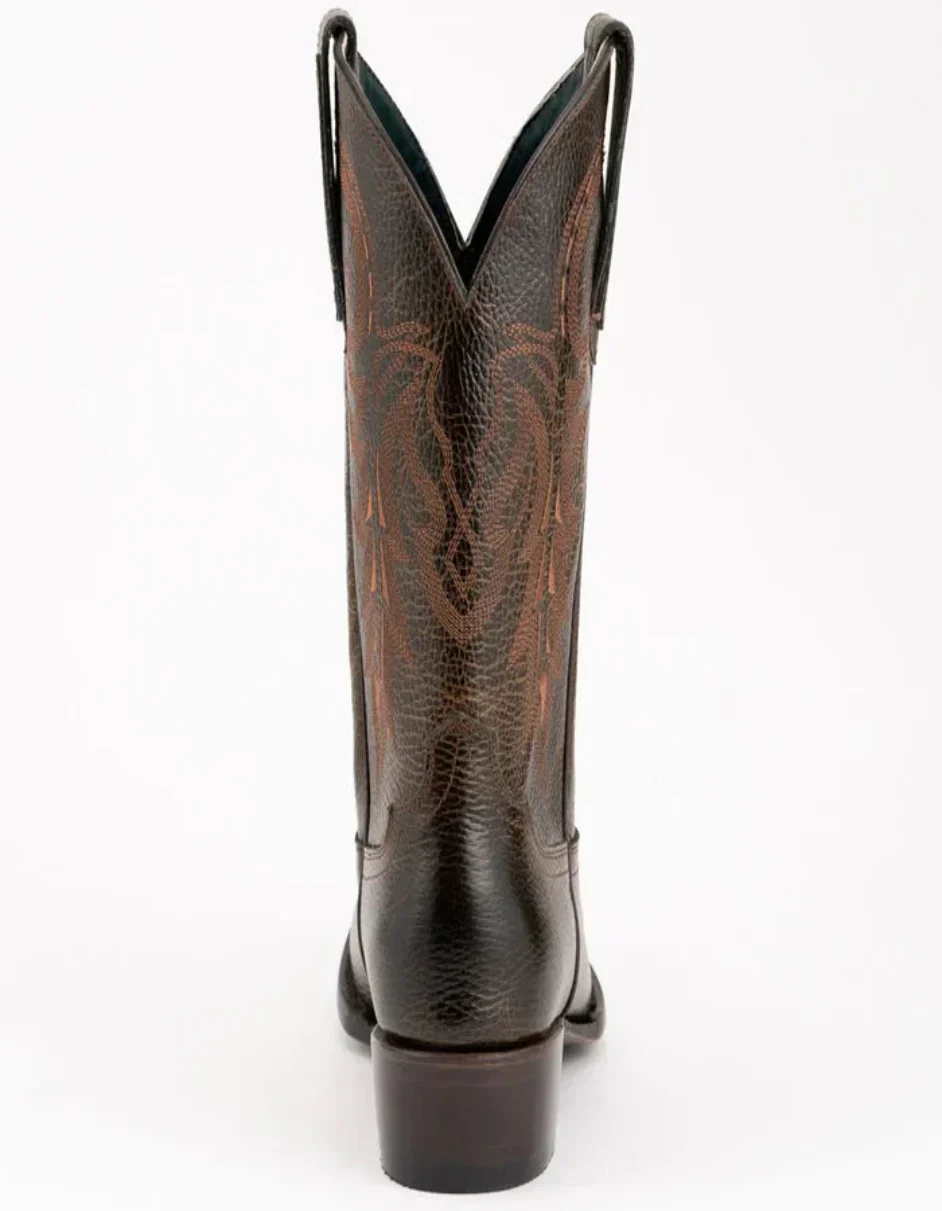 Ferrini Men's Remington Leather Round Toe Boots Handcrafted Chocolate - Image 4