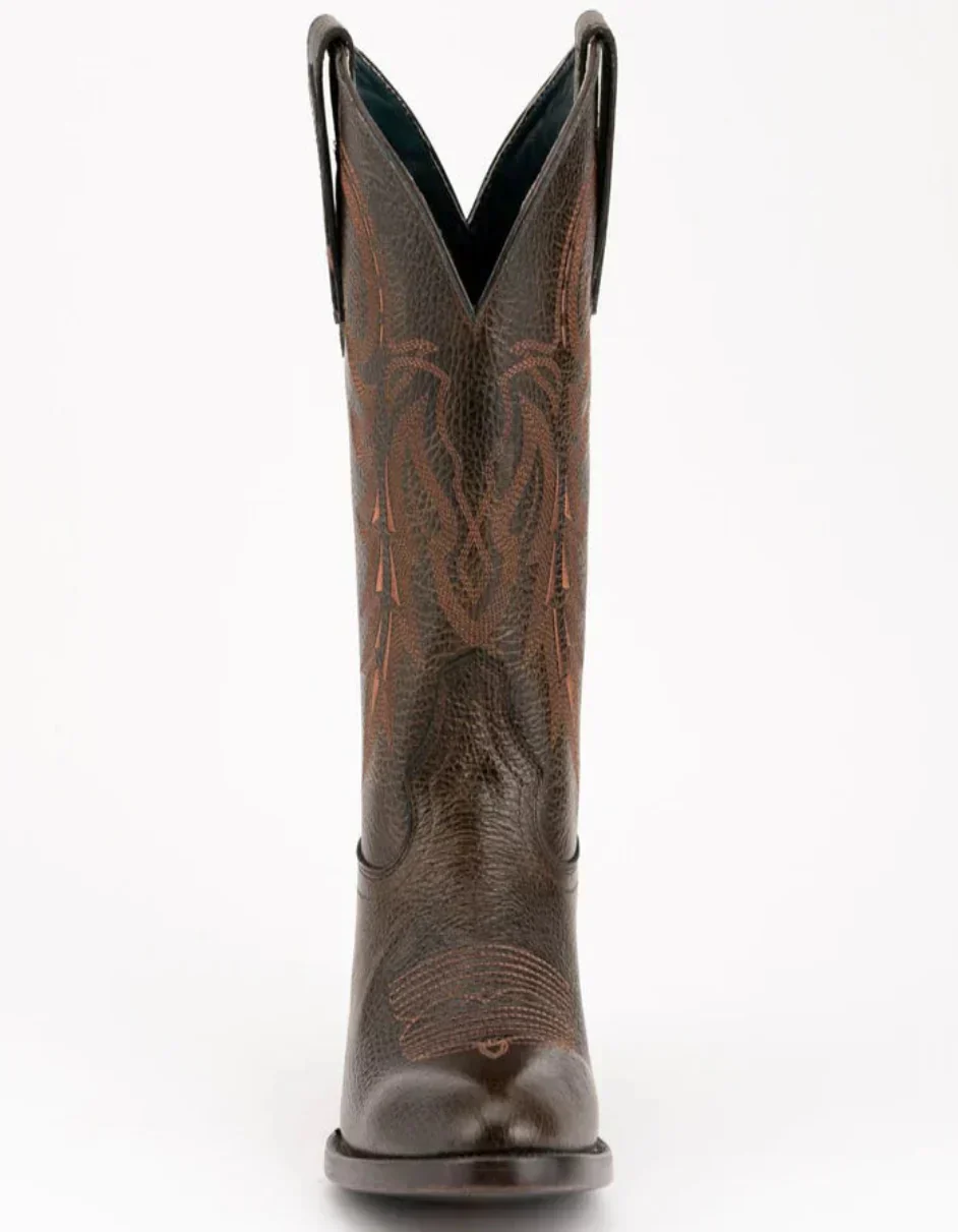 Ferrini Men's Remington Leather Round Toe Boots Handcrafted Chocolate - Image 5