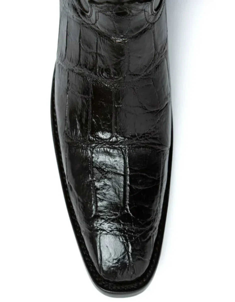Ferrini Men's Stallion Alligator Belly Boots French Toe Handcrafted Black 1074104 - Image 2