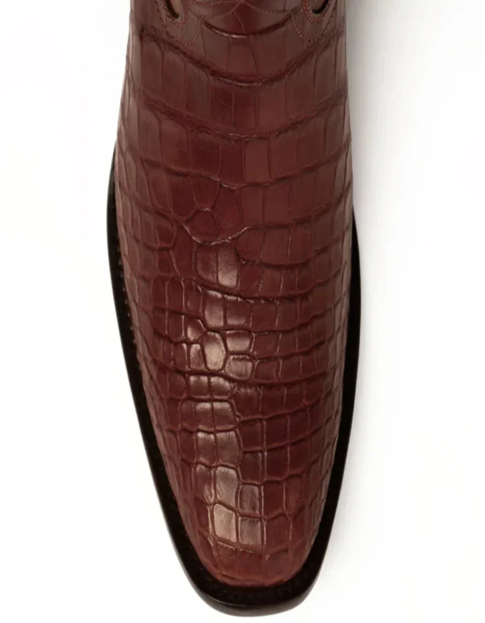 Ferrini Men's Stallion Alligator Belly Boots Narrow Square Toe Handcrafted Cognac 1077102 - Image 2