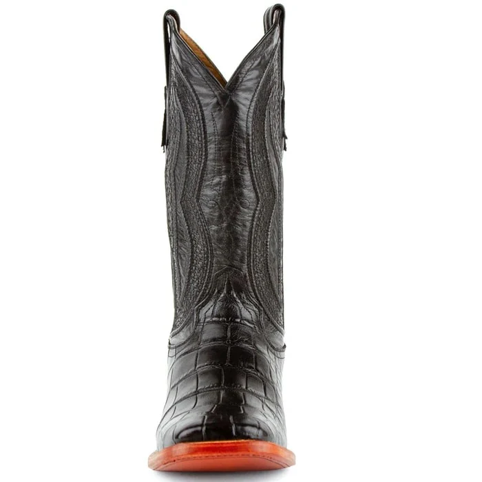Ferrini Men's Stallion Alligator Belly Boots Square Toe Black - Image 3