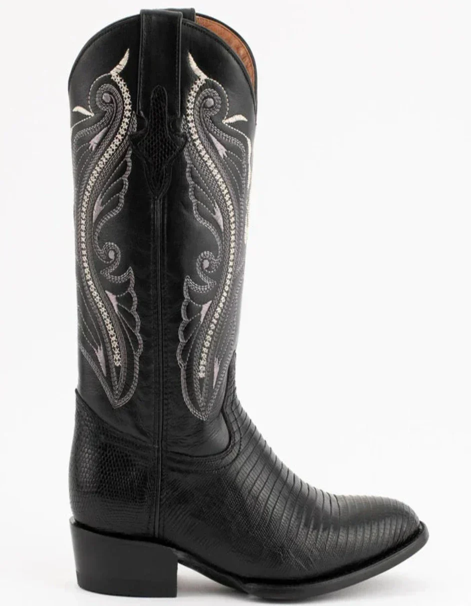 Ferrini Men's Taylor Lizard Round Toe Handcrafted - Black 1111104 - Image 3
