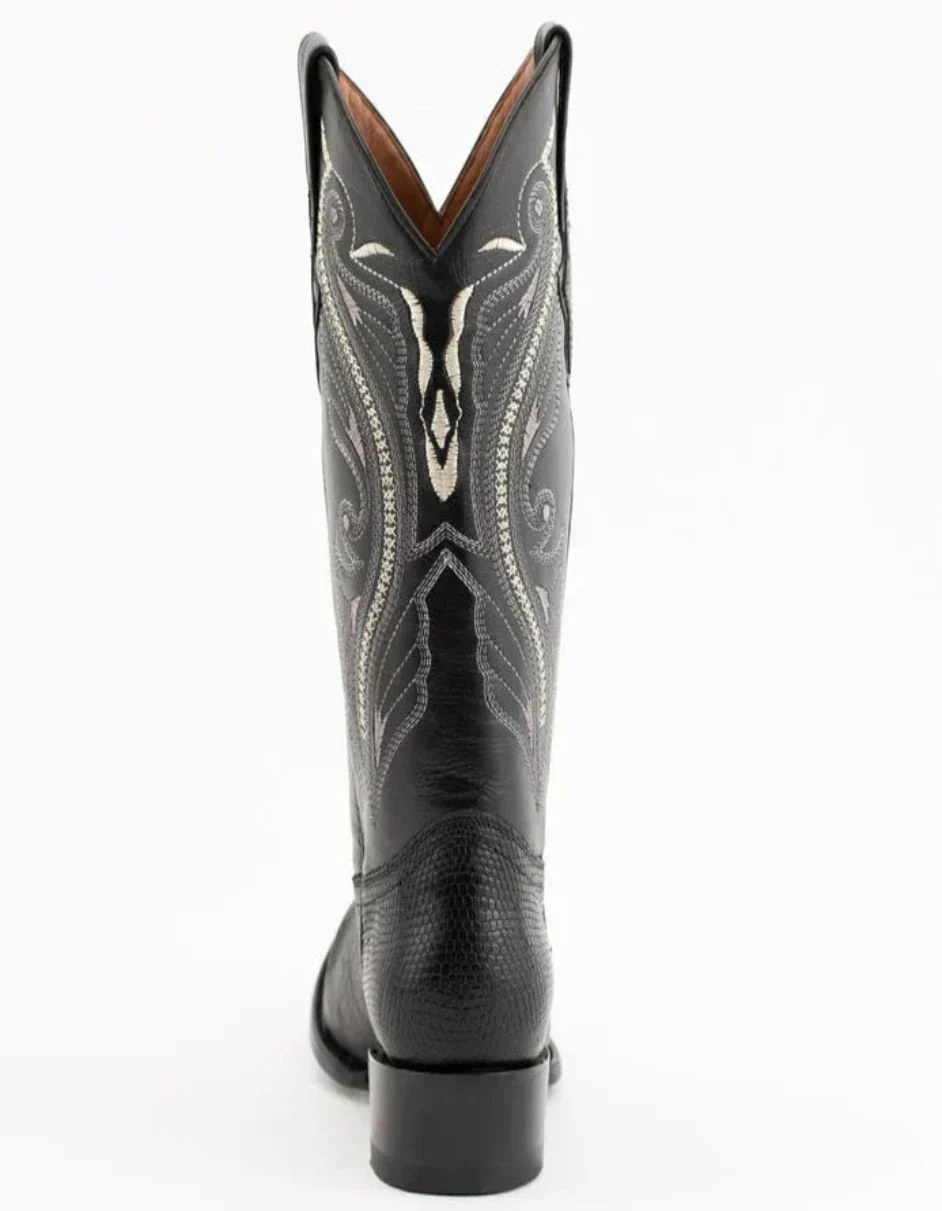 Ferrini Men's Taylor Lizard Round Toe Handcrafted - Black 1111104 - Image 4