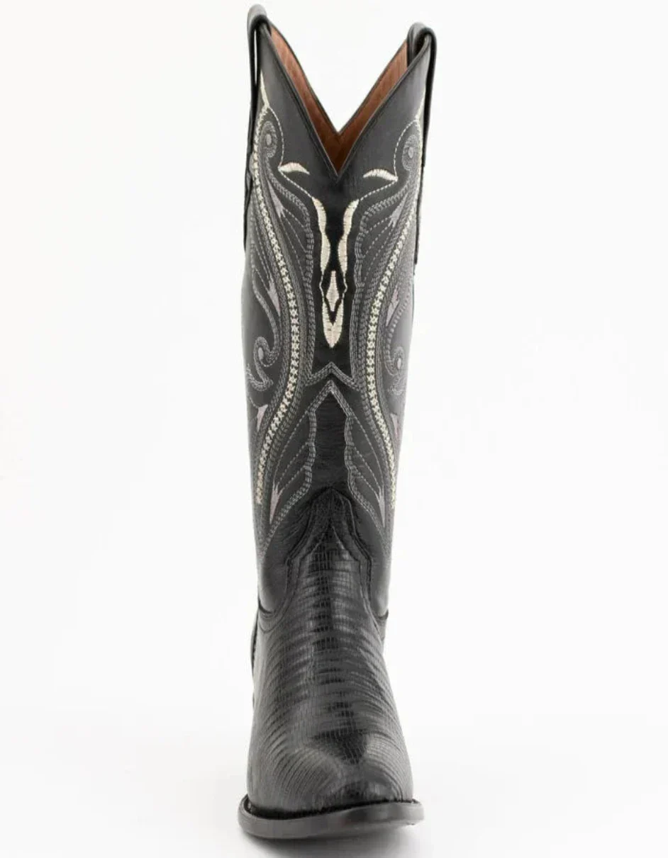 Ferrini Men's Taylor Lizard Round Toe Handcrafted - Black 1111104 - Image 5