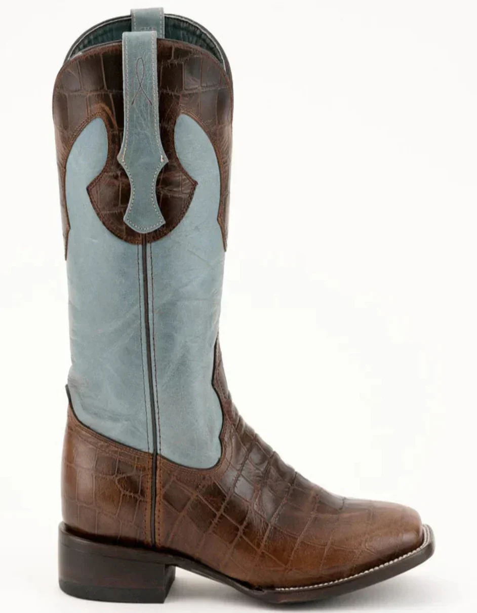 Ferrini Mustang Men's Print Alligator Boots Handcrafted Brown 4079310 - Image 3