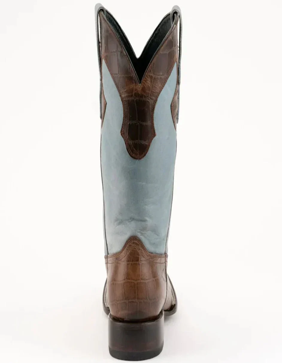 Ferrini Mustang Men's Print Alligator Boots Handcrafted Brown 4079310 - Image 4