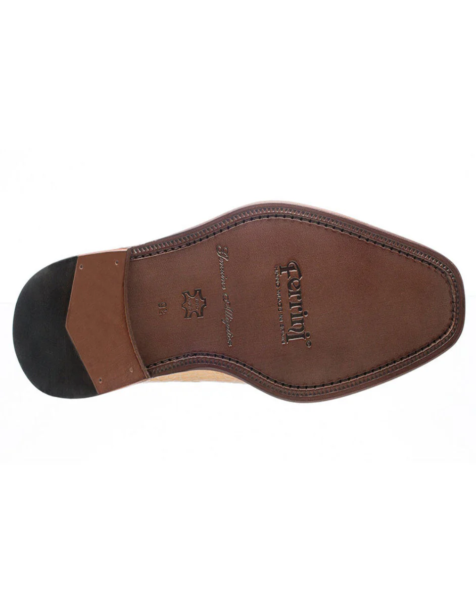 Ferrini Shoes - Mens Alligator Dress Shoe - Ferrini 216 Belly Alligator Cap Toe Shoes Dune - Image 2