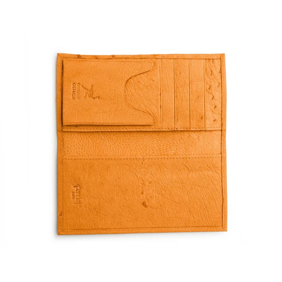 Ferrini Smooth Ostrich Checkbook Buttercup - Image 3