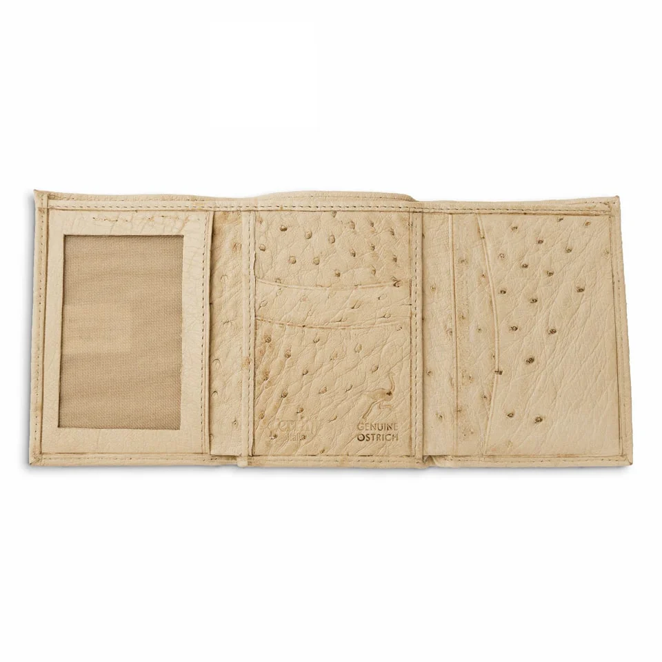 Ferrini Smooth Ostrich Trifold Winter White - Image 2