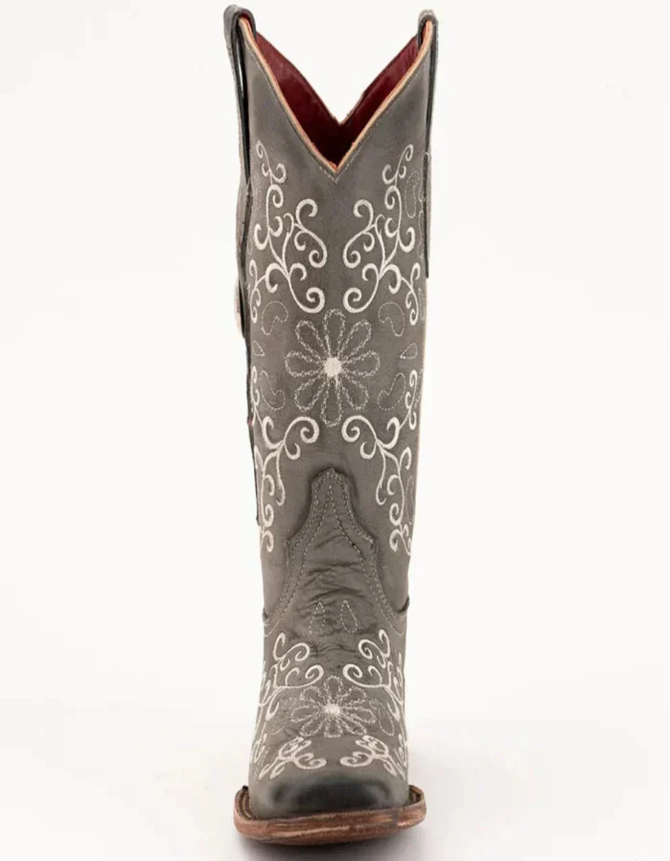 Ferrini Women's Bella Square Toe Boots Handcrafted - Grey/Smoke 8229349 - Image 4