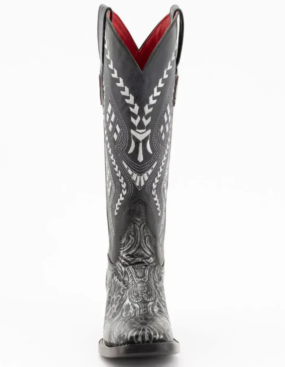 Ferrini Women's Cleopatra Square Toe Boots Handcrafted - Silver - Image 4