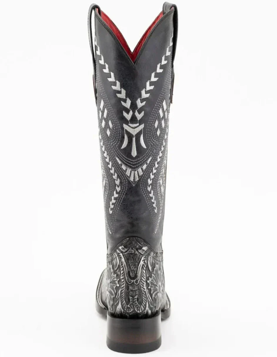 Ferrini Women's Cleopatra Square Toe Boots Handcrafted - Silver - Image 5