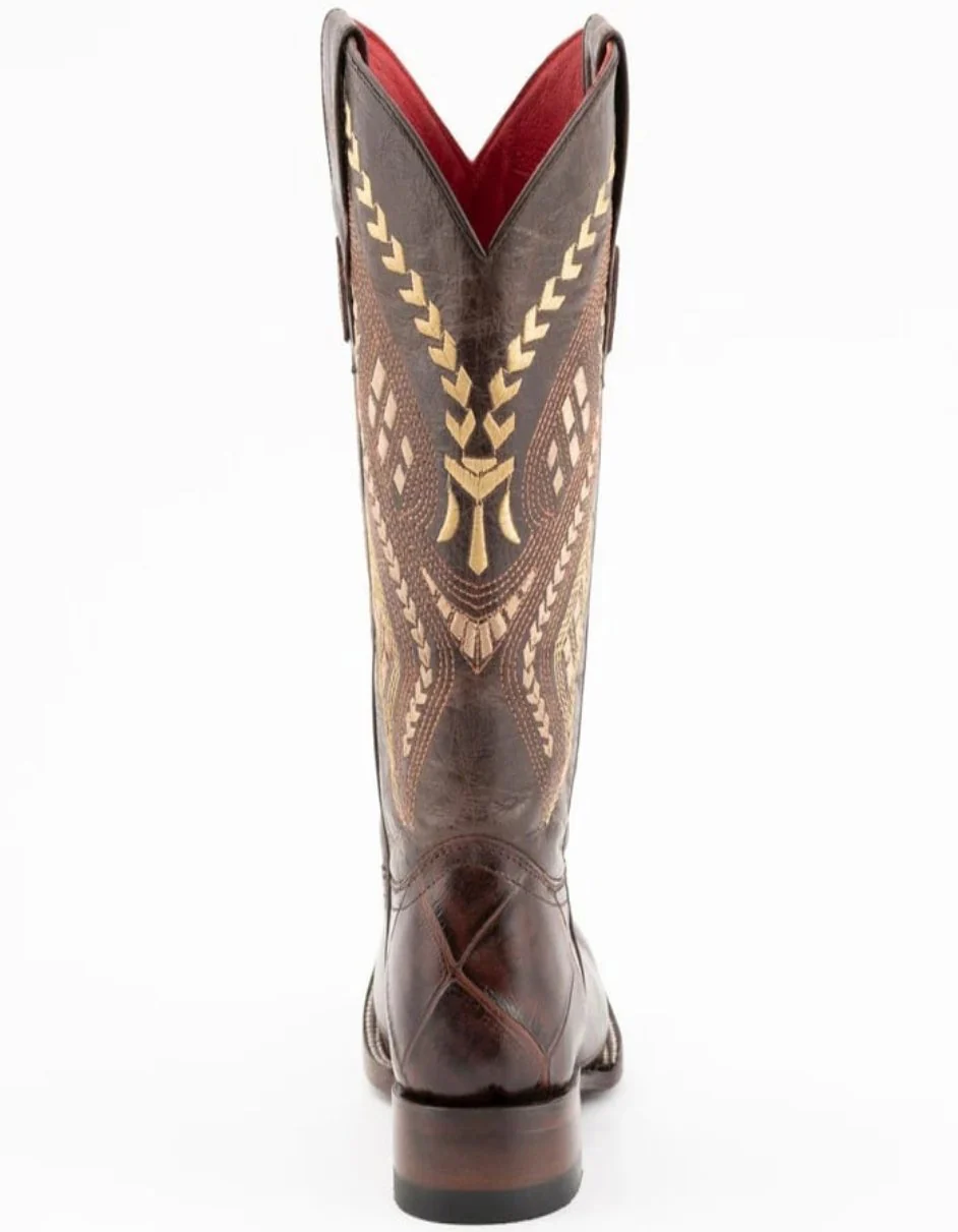 Ferrini Women's Jesse Square Toe Boots Alligator Print - Chocolate - Image 4