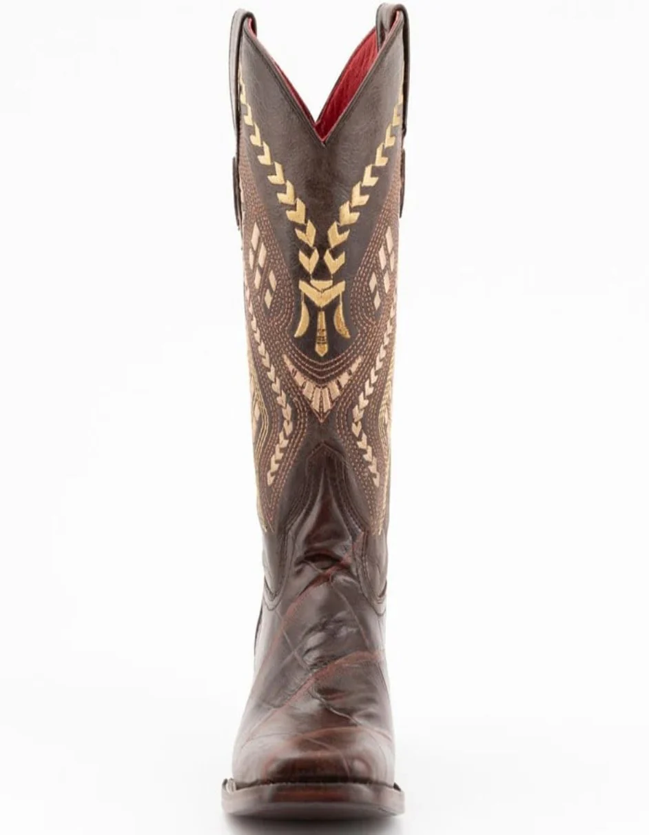 Ferrini Women's Jesse Square Toe Boots Alligator Print - Chocolate - Image 6