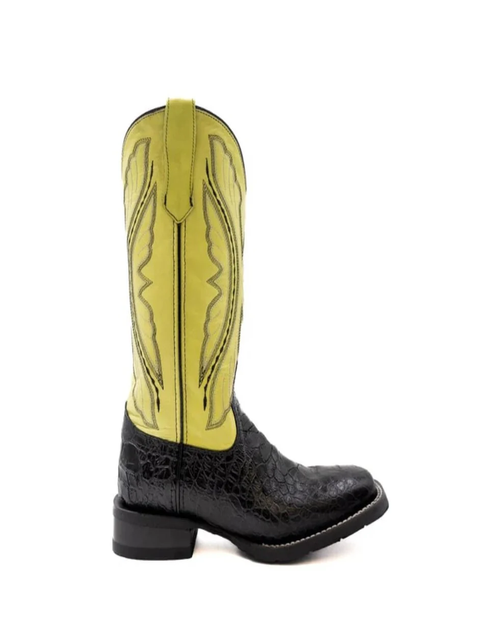 Ferrini Women's Kai Square Toe Rubber Boots Turtle Print - Black - Image 4