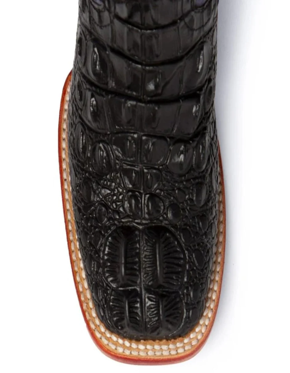 Ferrini Women's Rancher Square Toe Boots Crocodile Print - Black/Purple - Image 2