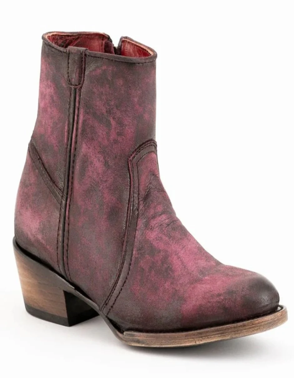 Ferrini Women's Stacey Round Toe Ankle Boots Handcrafted - Purple - Image 2