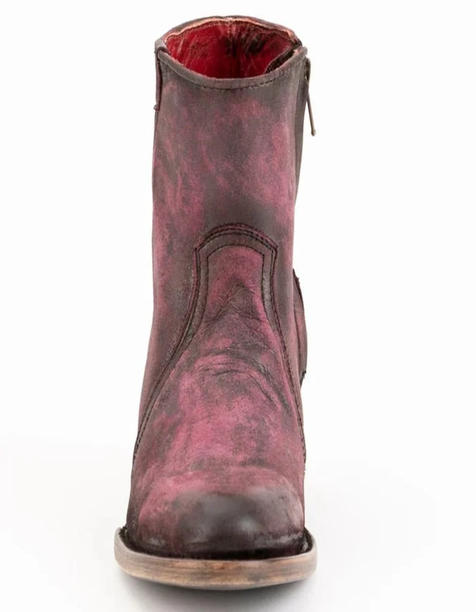 Ferrini Women's Stacey Round Toe Ankle Boots Handcrafted - Purple - Image 8