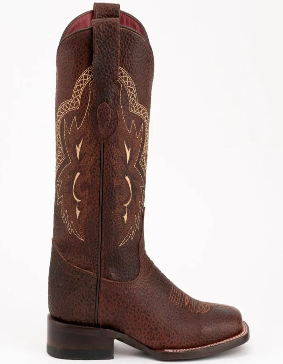 Ferrini Women's Toro Square Toe Boots Handcrafted - Brown - Image 2