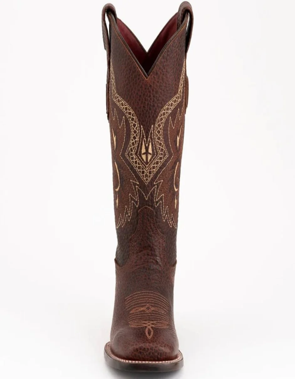 Ferrini Women's Toro Square Toe Boots Handcrafted - Brown - Image 4