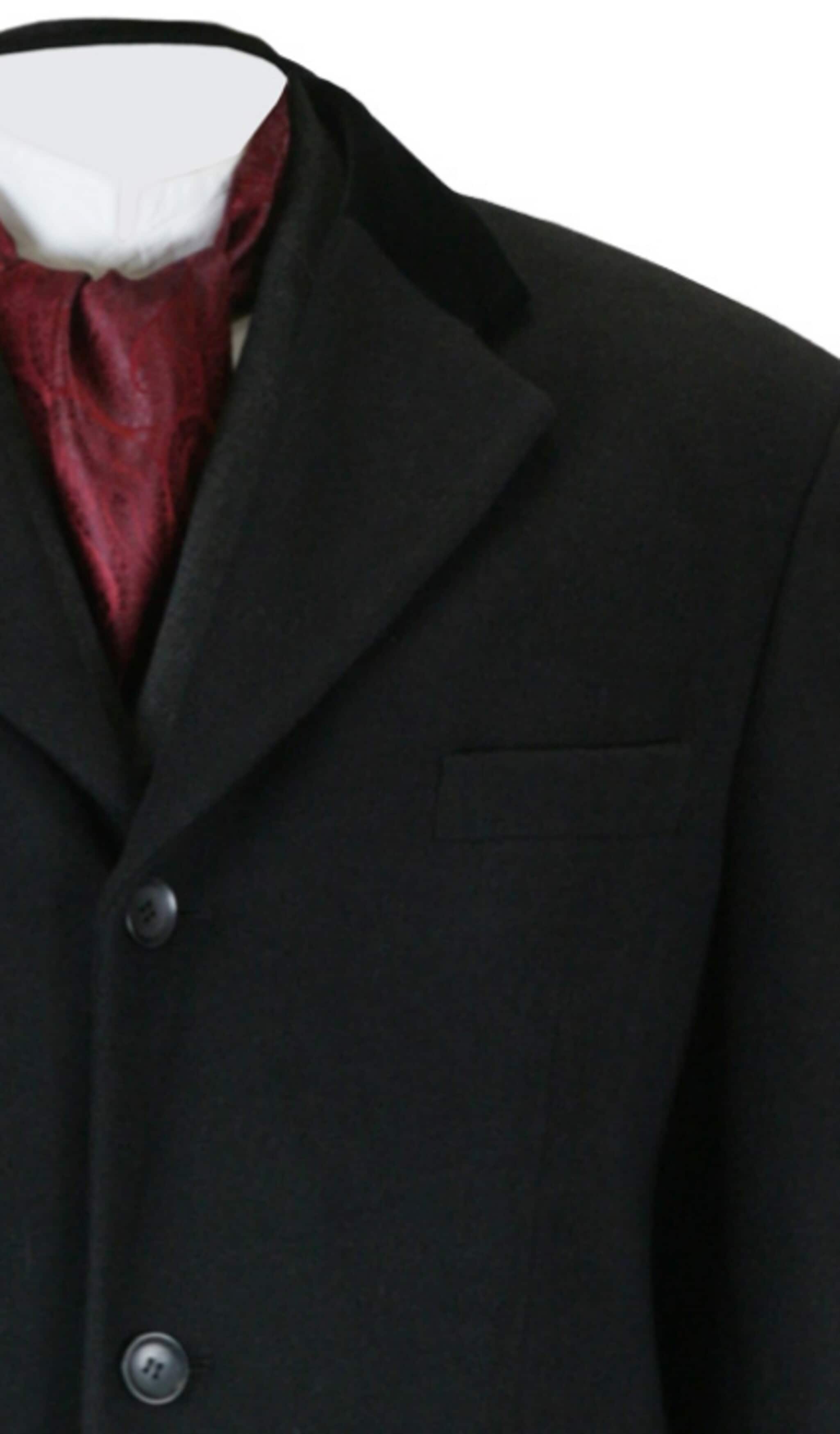 Full Length Long men's Dress Topcoat - Winter coat in Black - Image 2