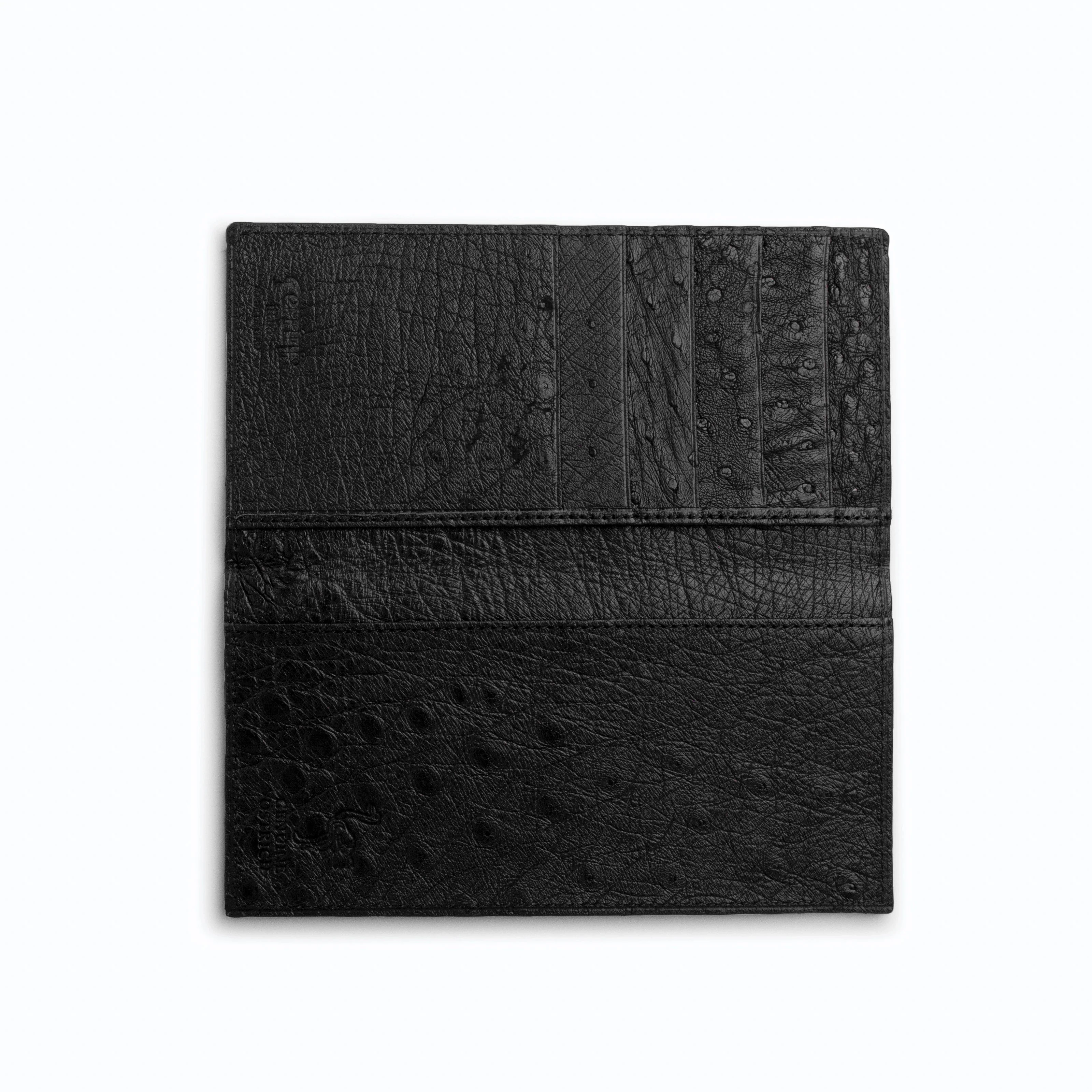 Full Ostrich Quill Checkbook Holder in Black - Image 3