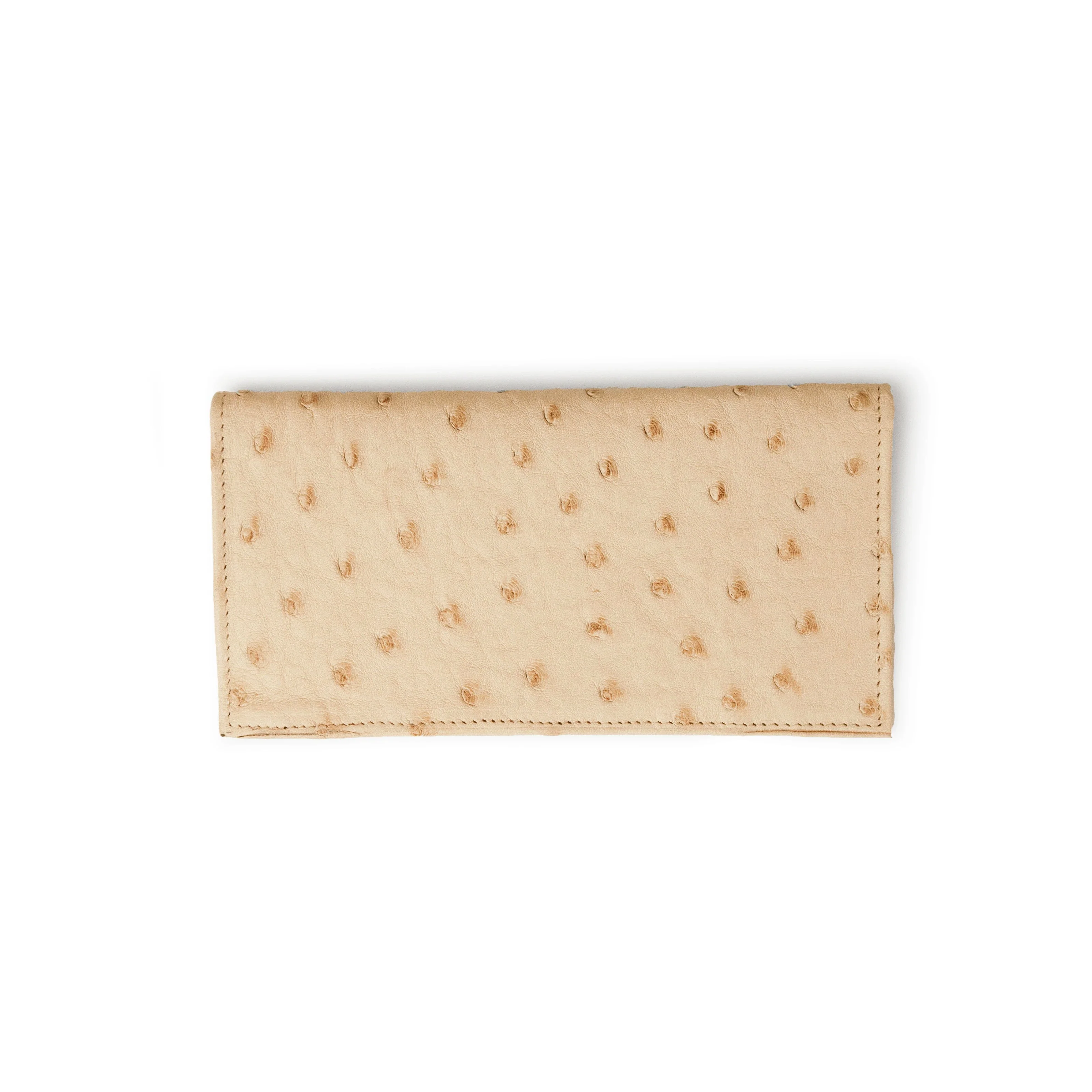 Full Ostrich Quill Checkbook Holder in White - Image 3