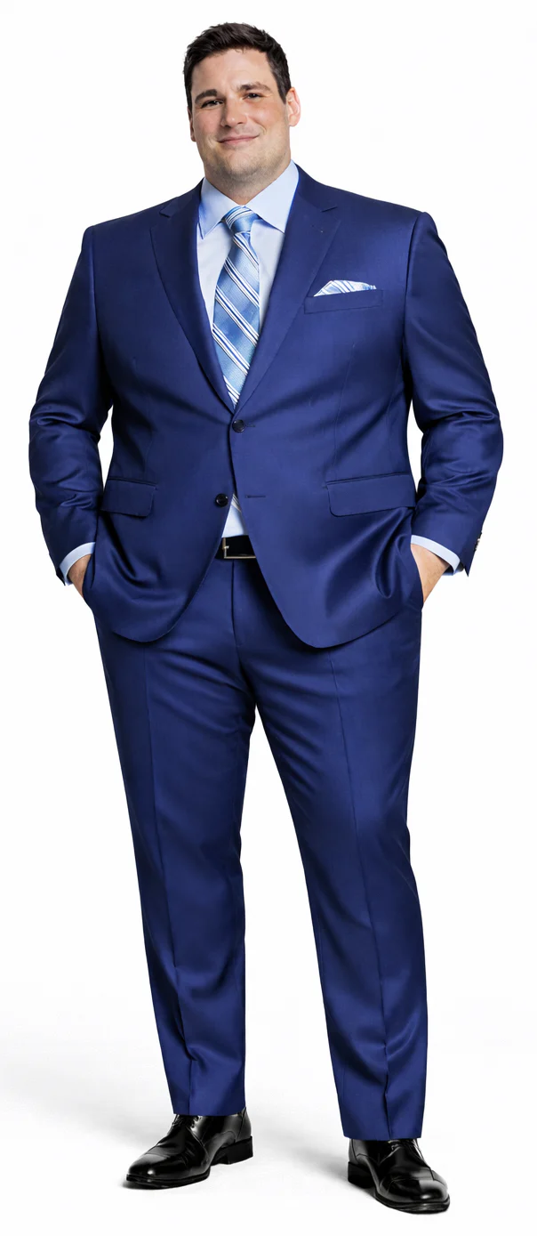 Giorgio Fiorelli Black and French Blue Two-Button Suit - Image 6