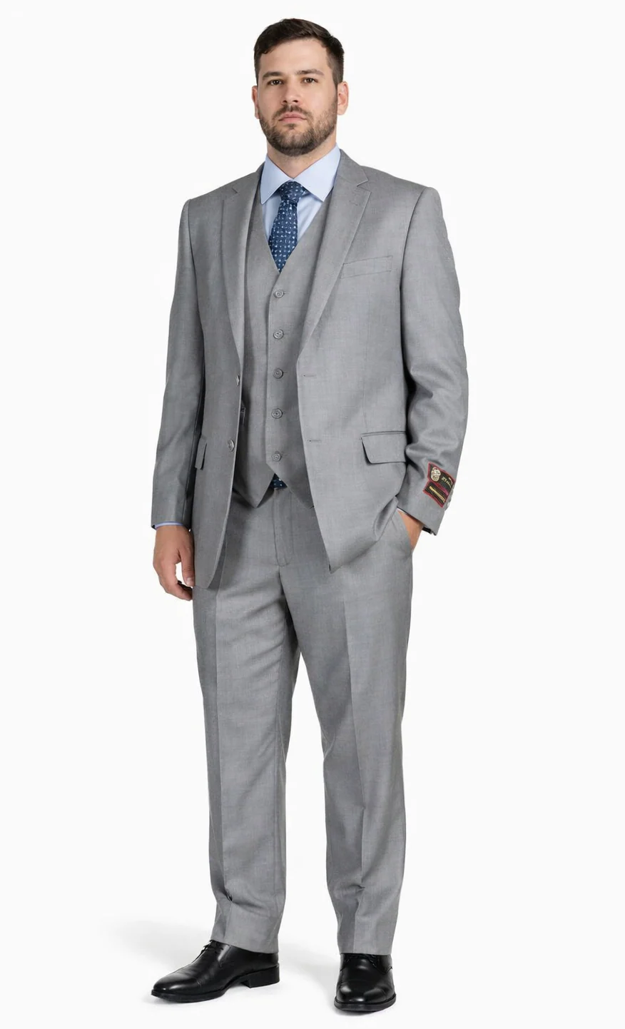 Giorgio Fiorelli Grey Two-Button Suit + Vest - Image 4