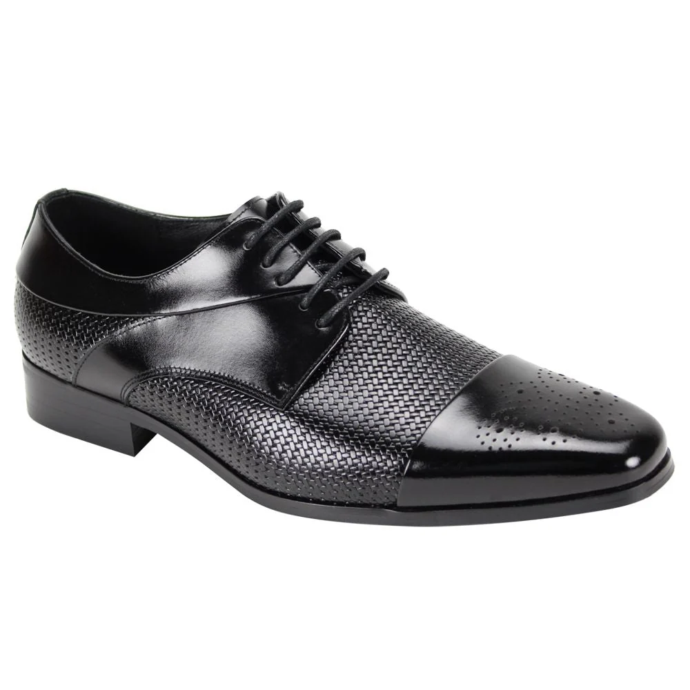Giorgio Venturi Leather Cap Toe Lace Up Brogue Dress Shoes - Image 2