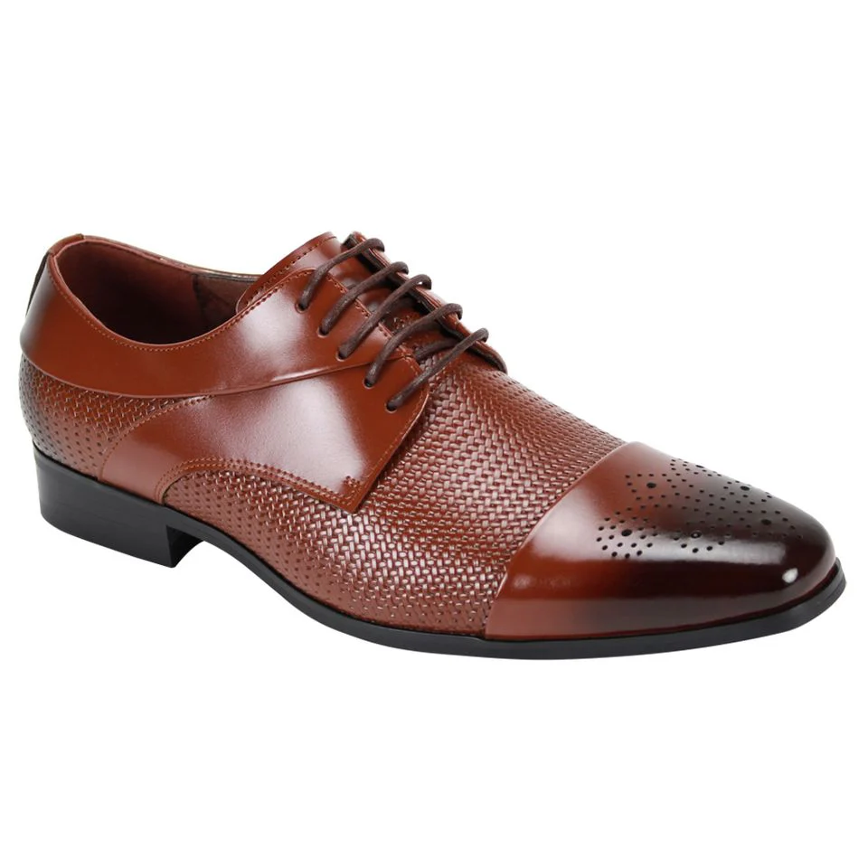Giorgio Venturi Leather Cap Toe Lace Up Brogue Dress Shoes - Image 3