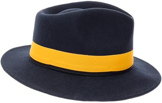 Grayson Fedora Crushable 100% Australian Wool Traveler Two Tone Navy Hat - Image 2