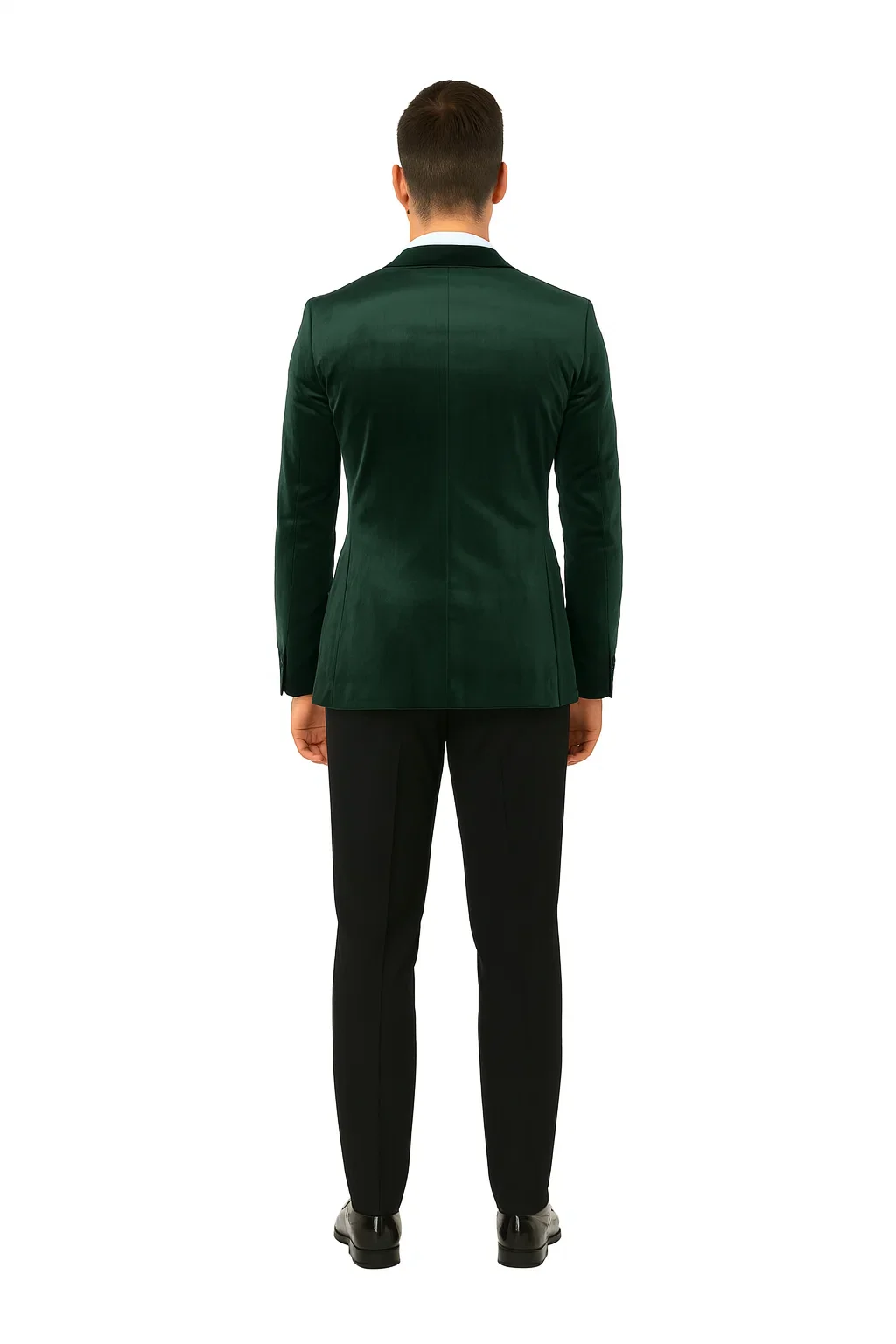 Green Velvet Double Breasted Tuxedo Jacket – Wedding & Prom - Image 2