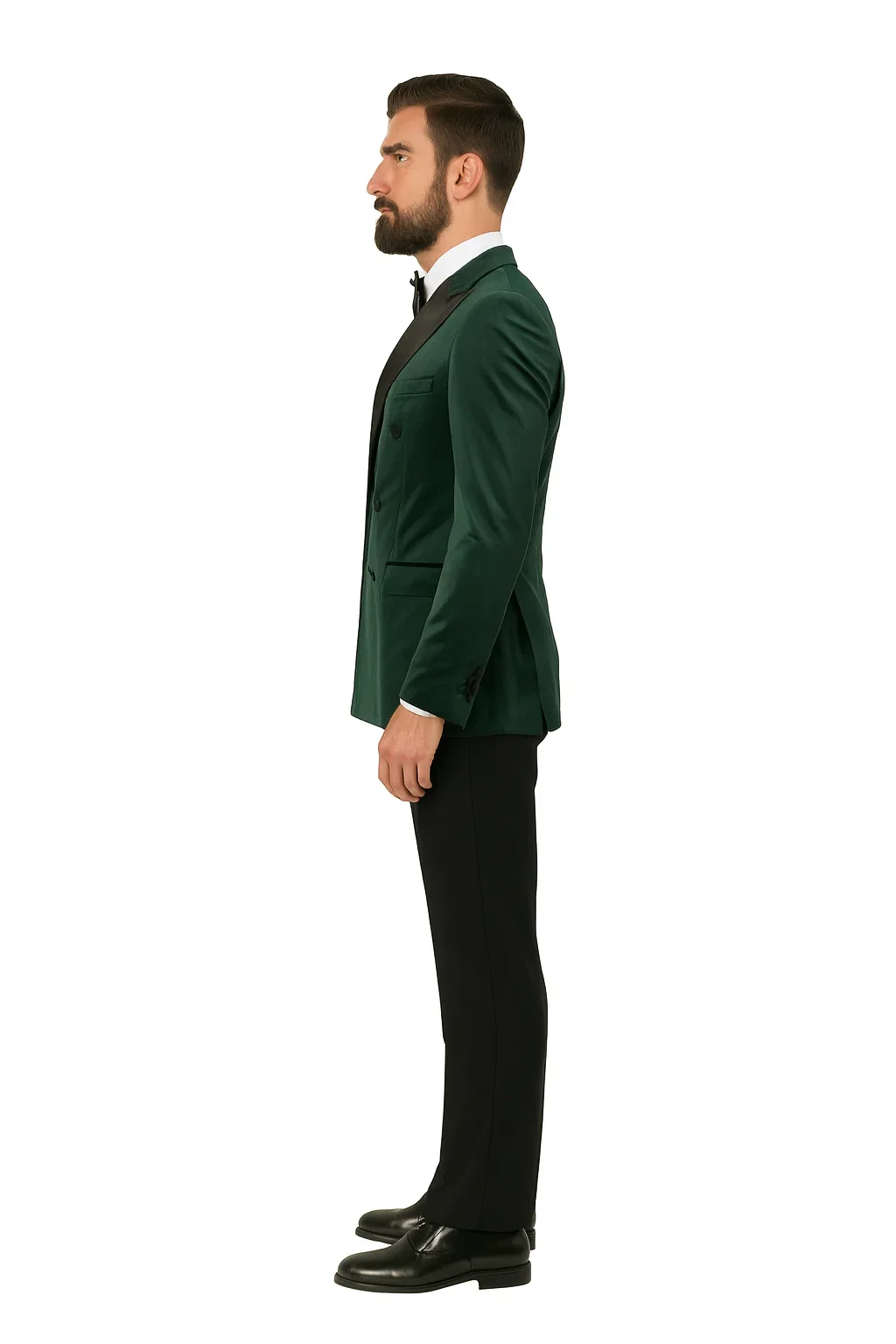 Green Velvet Double Breasted Tuxedo Jacket – Wedding & Prom - Image 7