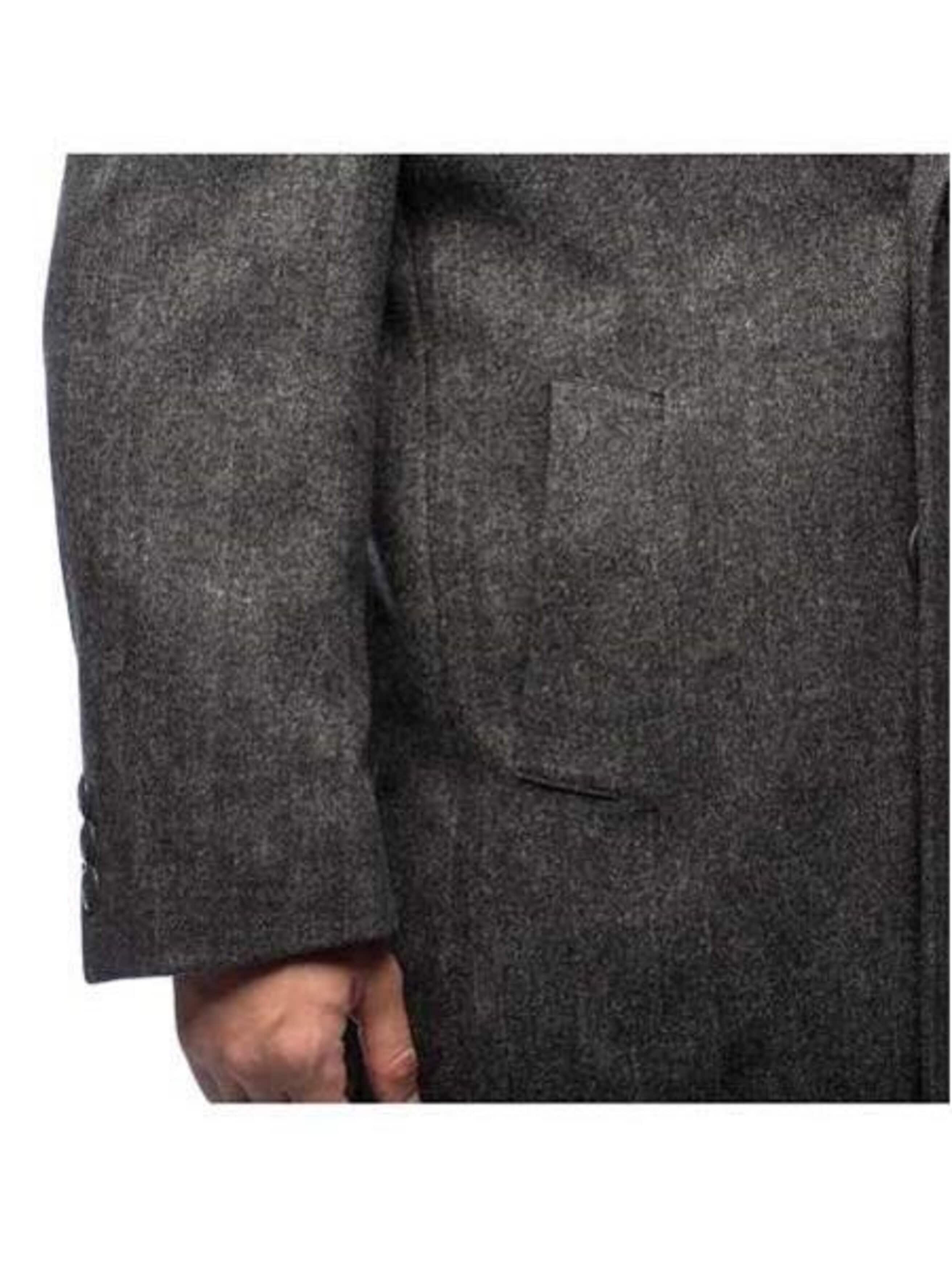 Herringbone Cashmere Blend Grey Top Coat Three Button - Image 2