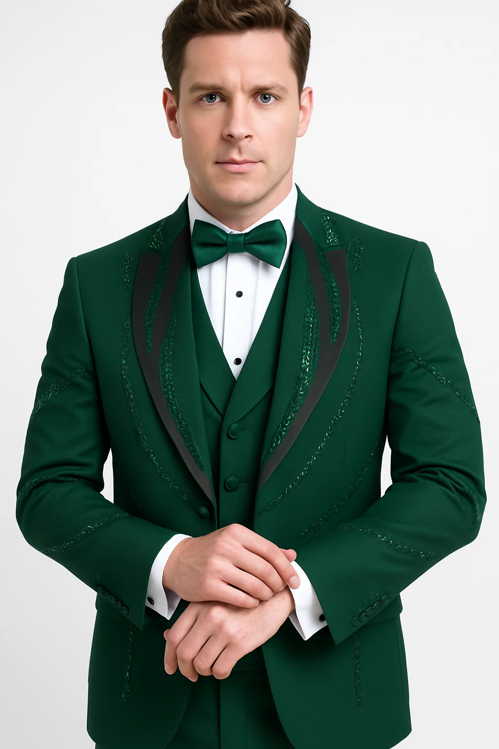 Hunter Green Italian Wool 3-Piece Modern Fit Tuxedo - Image 4