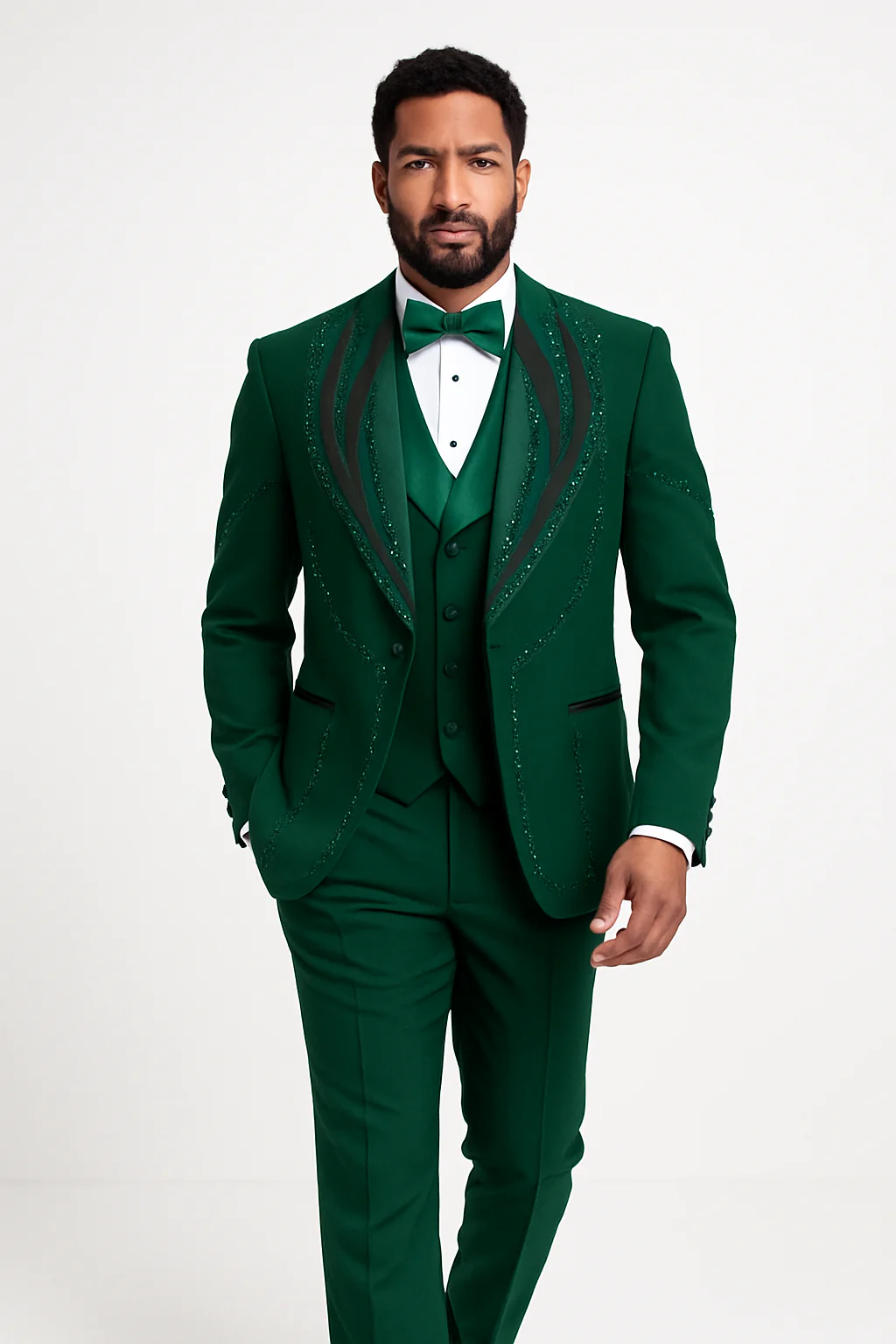 Hunter Green Italian Wool 3-Piece Modern Fit Tuxedo - Image 6