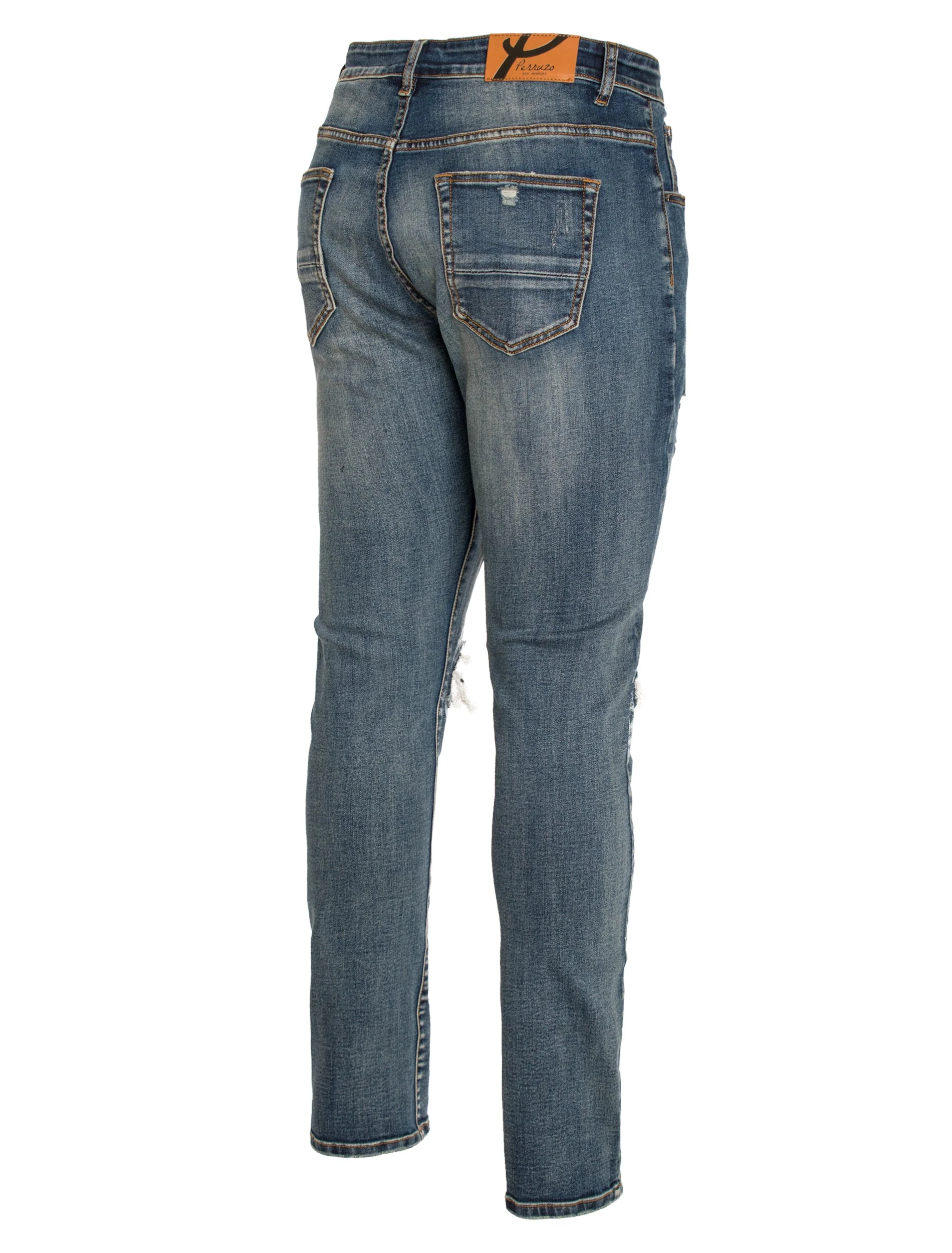 PX Indigo denim , quilted red patches - Image 2