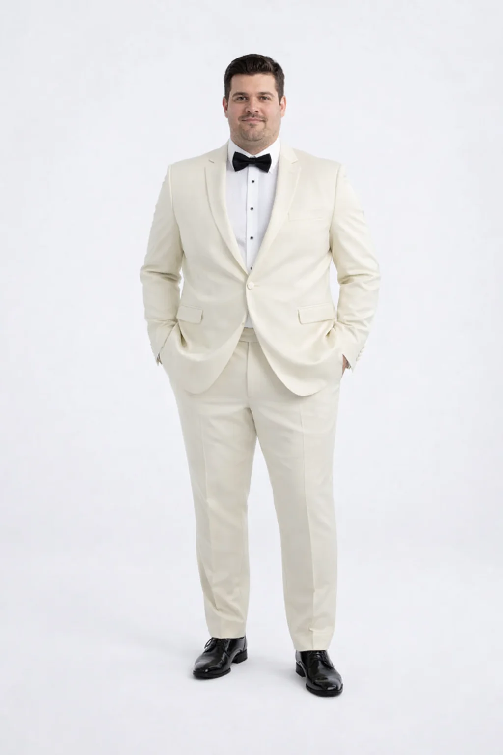Ivory Slim Fit Tuxedo for Men with Peak Lapel – Wedding & Prom Suit - Image 6