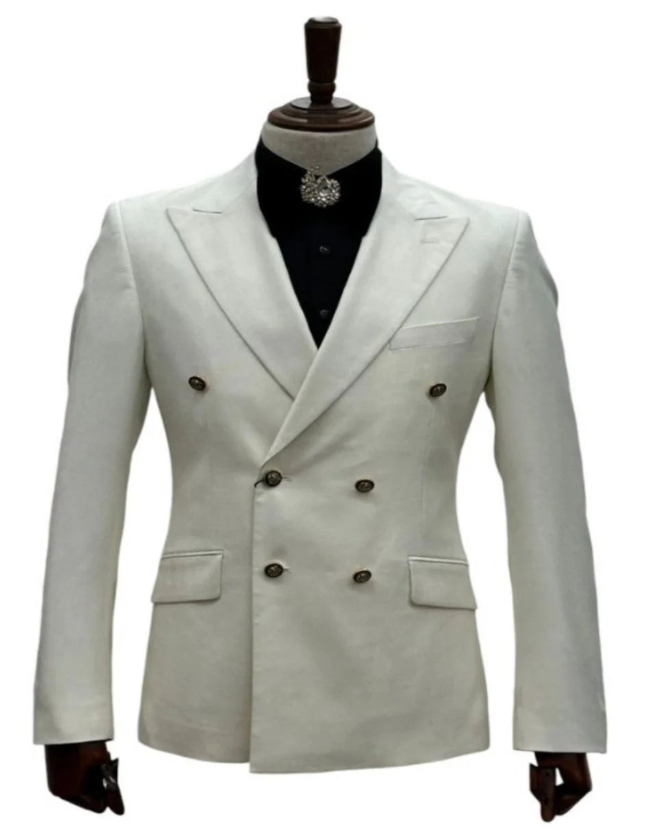 Ivory Wedding Suit - Cream Tuxedos Suit - Ivory Dinner Jacket Plus Pants - Image 3
