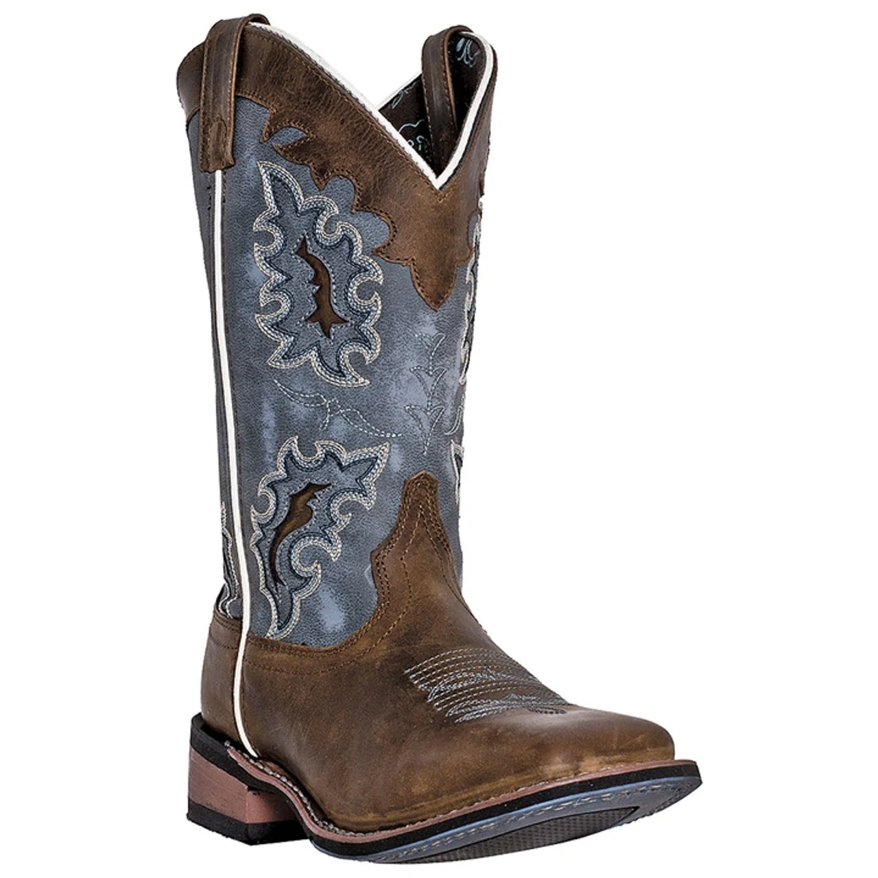 Laredo Isla Tan & Blue Genuine Men's Leather Western Boots - Image 2