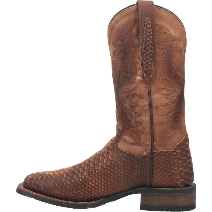 Laredo Men's Atlanta Lizard Print Leather J-Toe Boots - Black - Image 2