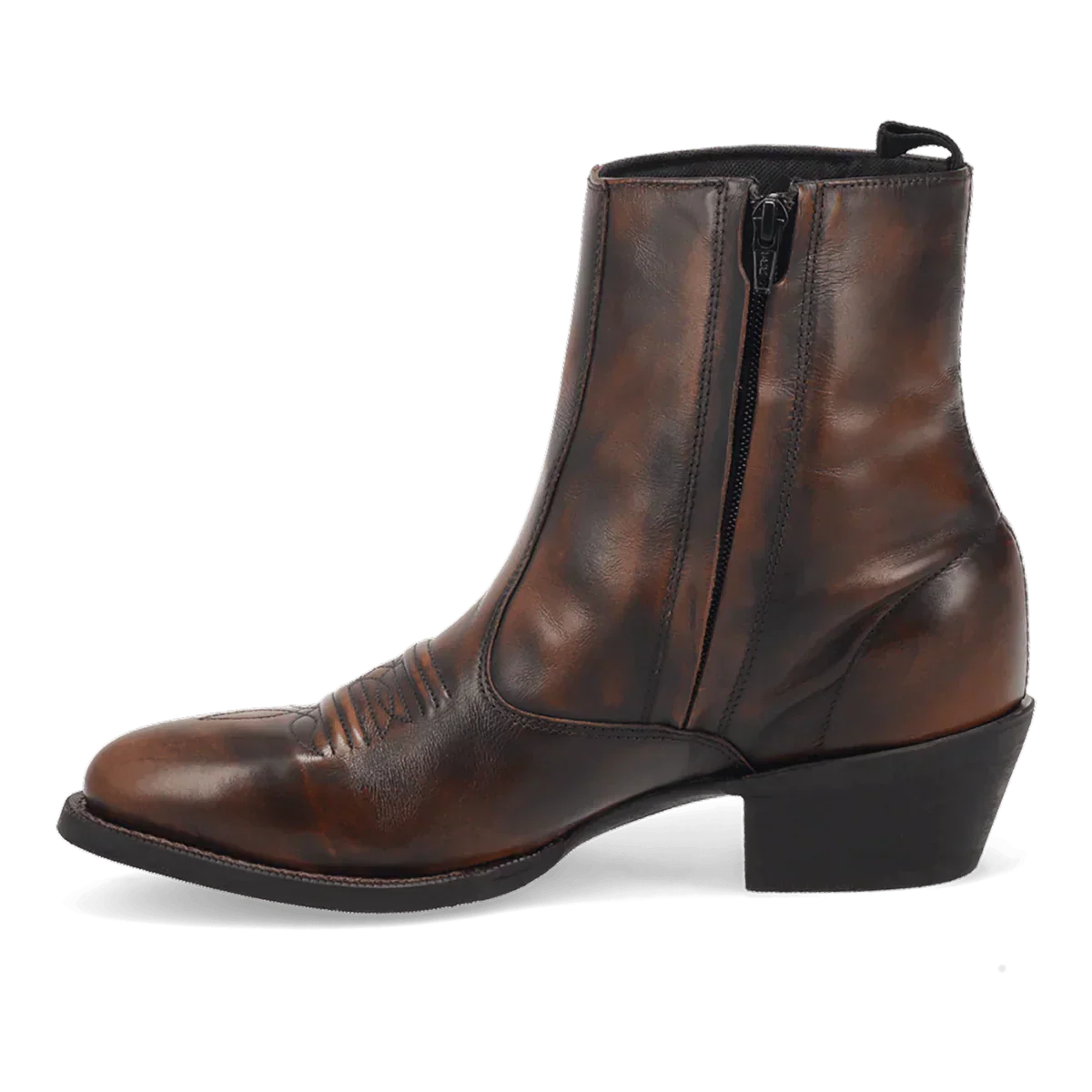 Laredo Men's Fletcher Leather Round Toe Boots with Zipper - Tan - Image 3