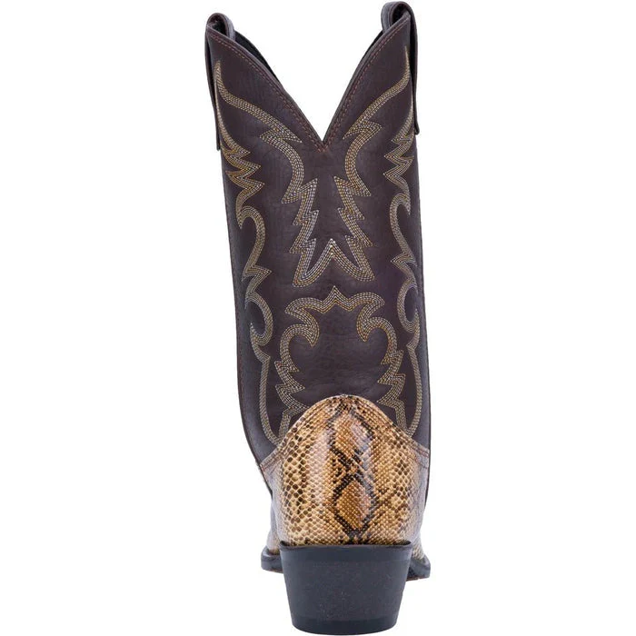 Laredo Men's Monty Snake Print Leather J-Toe Boots - Tan - Image 3