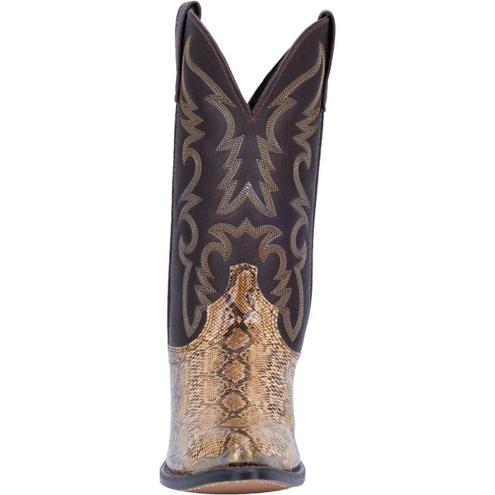 Laredo Men's Monty Snake Print Leather J-Toe Boots - Tan - Image 4