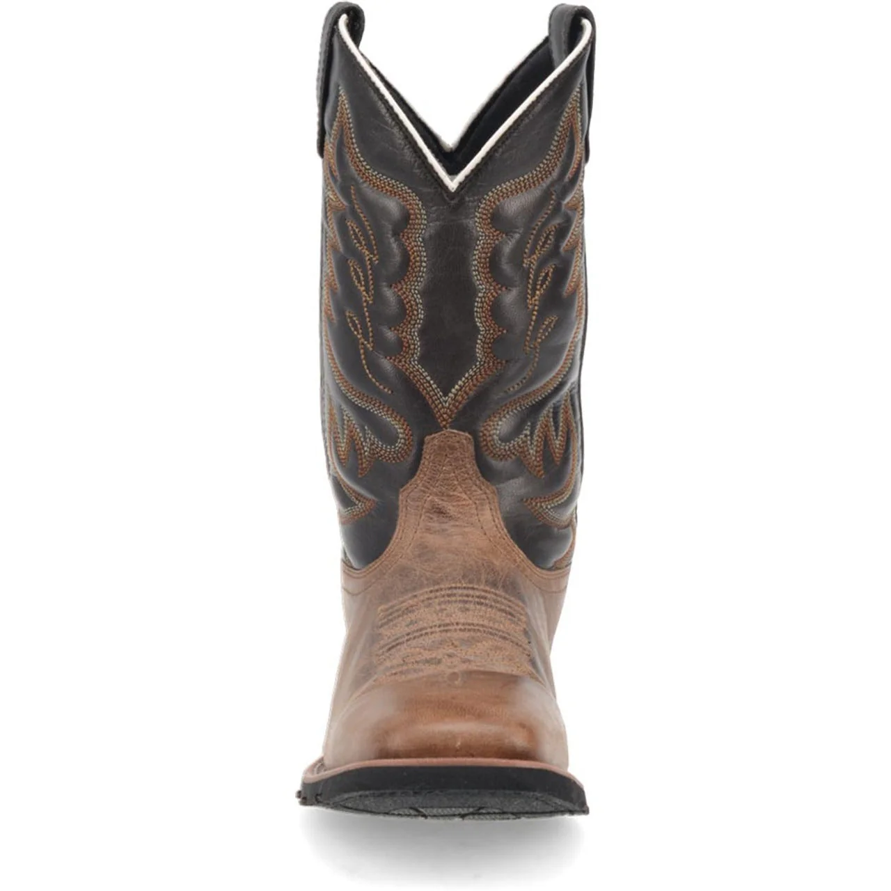 Laredo Montana Sand and Brown Leather Broad Square Toe Boots for Men - Image 3