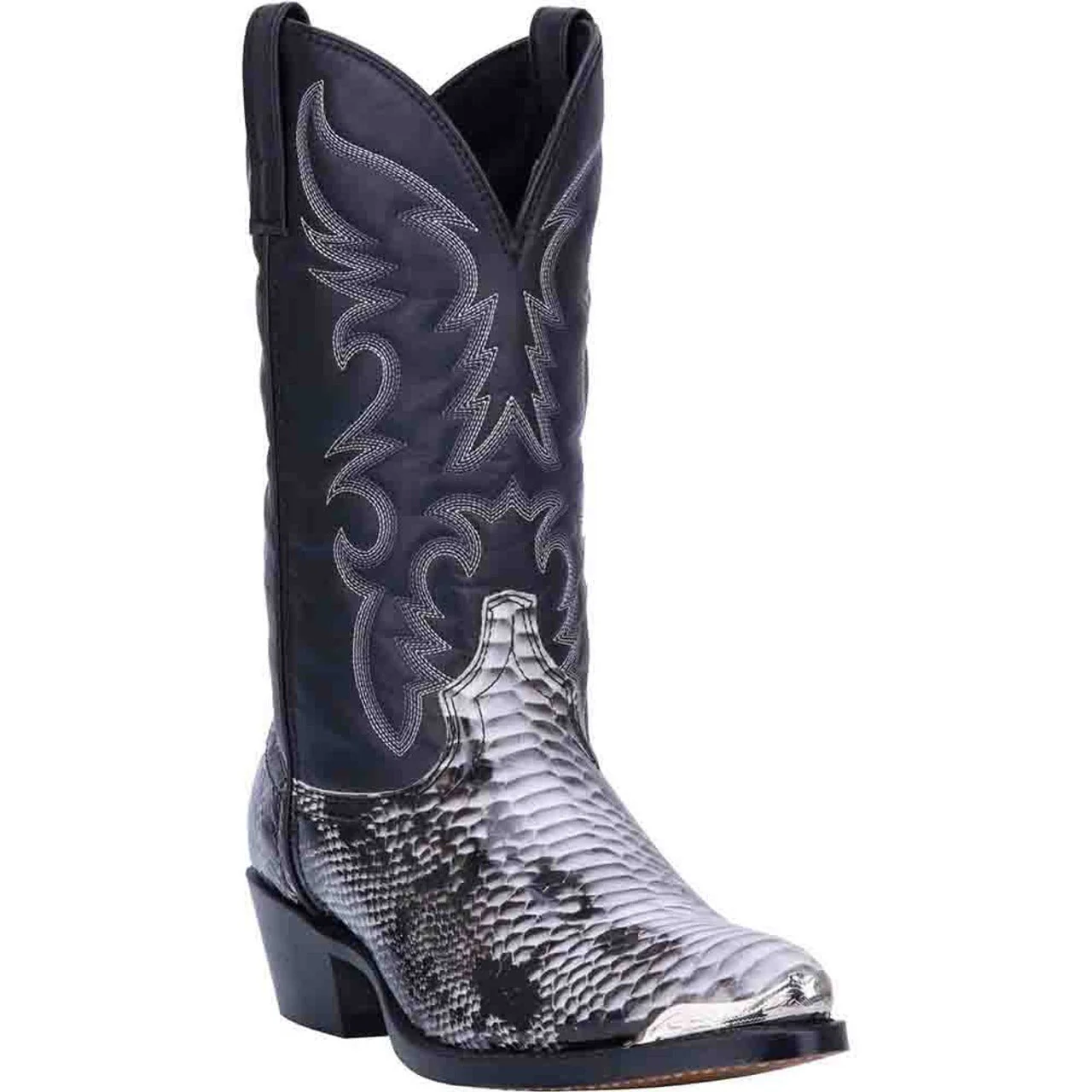 Laredo Monty Black & White Snake Print Men's Western Boots - Image 2