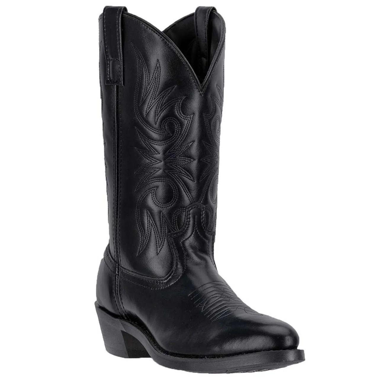 Laredo Paris Black Leather R-Toe Men's Boots - Image 2