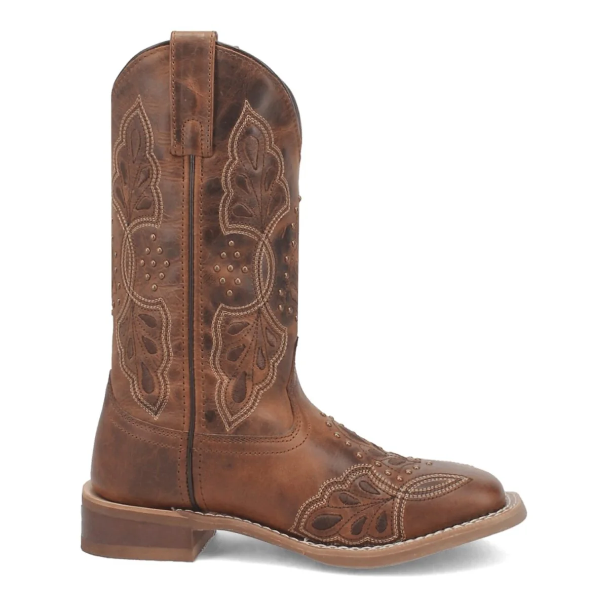 Laredo Women's Dionne Broad Square Toe Leather Boots - Brown 5972 - Image 3